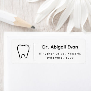 Modern tandikon Dental Clinical Returadress Etikett