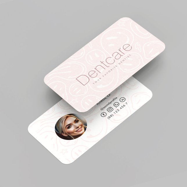 Modern tandläkare Rosa Smile för tandtandläkare Visitkort (Modern Dentist Dental Orthodontist Pink Smile Business Card
)