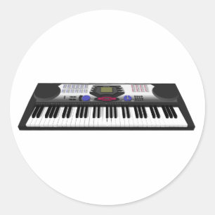 Modern Tangentbord Synth: 3D-modell: Runt Klistermärke