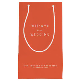 Modern Tangerine WedFavor Namn & Date