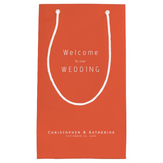 Modern Tangerine WedFavor Namn & Date (Framsidan)