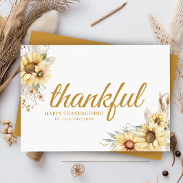 Modern tänksam minimal Chic Happy thanksgiving Julkort