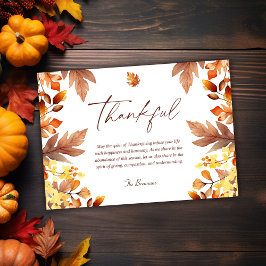 Modern tänksam Thanksgiving Julkort