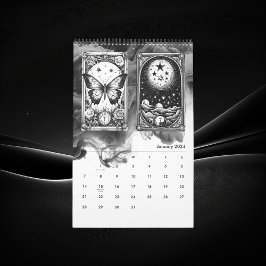 Modern Tarot Card Black & White Designer Kalender