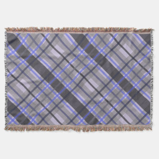 Modern Tartan Blå Kamel Svart Mönster Filt