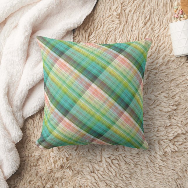 Modern Tartan Grönt Tan Play Kudde (Filt)