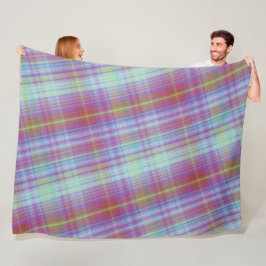 Modern Tartan Lila Tan Play Mönster. Fle Fleecefilt