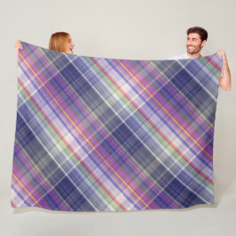 Modern Tartan Lila Tan Play Mönster. Fleecefilt