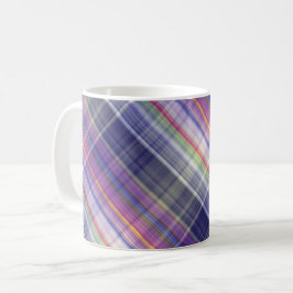 Modern Tartan Lila Tan Play Mönster. Kaffemugg