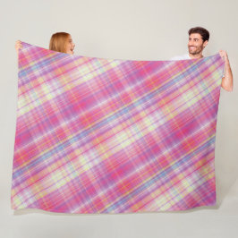 Modern Tartan Rosa Tan Play Mönster. Fleecefilt