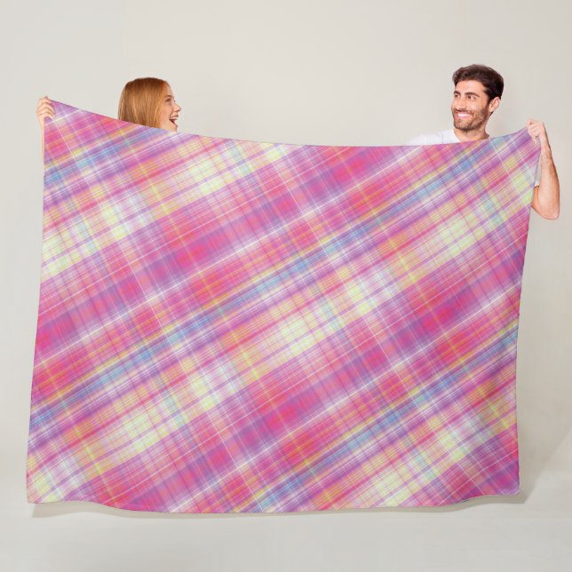 Modern Tartan Rosa Tan Play Mönster. Fleecefilt (På plats)