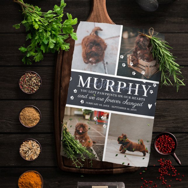 Modern Tass avtryck Personlig Pet Memorial Photo Kökshandduk (Skapare uppladdad)