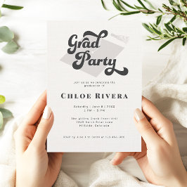 Modern Tassel Grad Party Invitation Inbjudningar