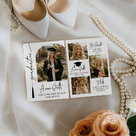 Modern Tassel Script Photo Graduation Invite Inbjudningar