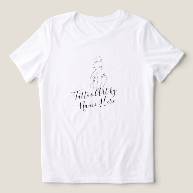 Modern Tattoo ART script Signature T Shirt (Design Framsida)