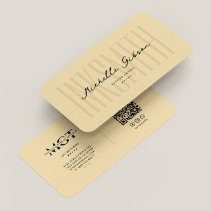 Modern Tattoo Artist Monogram Elegant Peach Visitkort