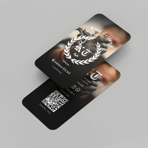 Modern Tattoo Artist Monogram WAN-foto Visitkort