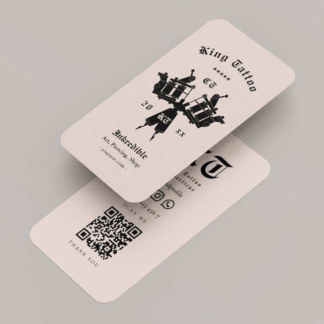 Modern Tattoo Artist Sand Monogram Visitkort (Modern Tattoo Artist Black Pink Pastel Monogram Business Card
)