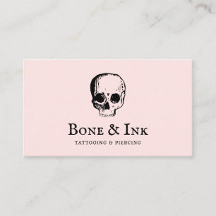 Modern Tattoo Artist Skull QR-kod Visitkort