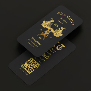 Modern Tattoo Artist Tattoo Studio Black Visitkort