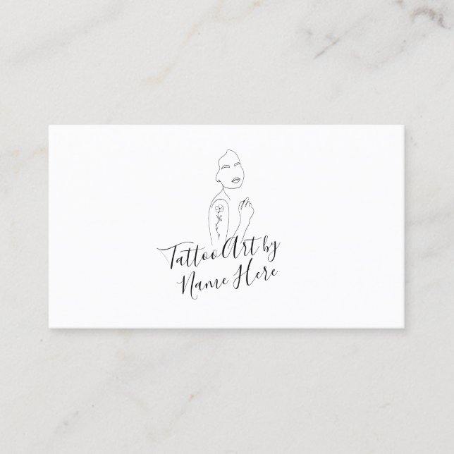 Modern Tattoo script typography Logo Visitkort (Framsida)