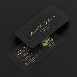 Modern Tattooist Tattoo Artist Monogram Black Visitkort