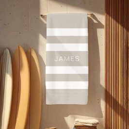 Modern Taupe Beige Stripe Namn