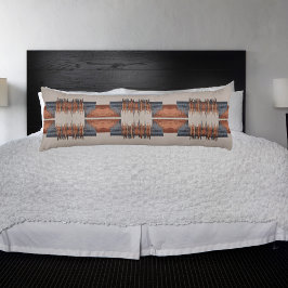 Modern Taupe Denim och Rust Kroppskudde