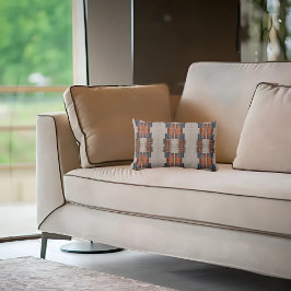 Modern Taupe Denim och Rust Lumbarkudde