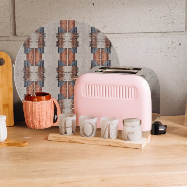 Modern Taupe Denim och Rust Round (Skapare uppladdad)