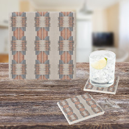 Modern Taupe Denim och Rust Stenunderlägg