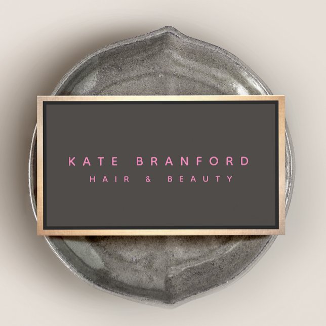 Modern Taupe Grått Guld Gräns Professionell Visitkort (Skapare uppladdad)