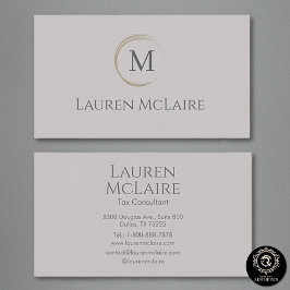 Modern Taupe Gray Logo Business Branding Visitkort