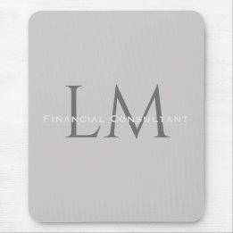 Modern Taupe Gray Monogram Workspace Accent Musmatta