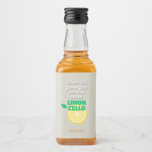 Modern Taupe Italienska Lemon Limoncello Kitchen P Spritflaskor Etikett (Framsida)