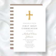 Modern Taupe Kor Boy First Communion