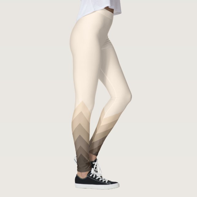 Modern Taupe Ombre Chevrons Leggings (Höger)