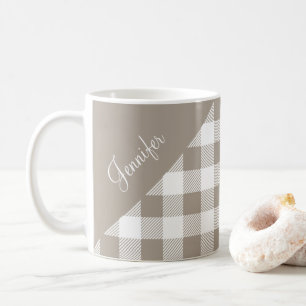 Modern Taupe Play Mönster Namn Kaffemugg