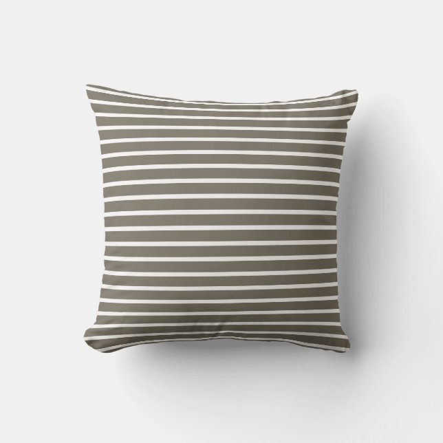 Modern Taupe & Vitrandiga  Kudde (Framsida)