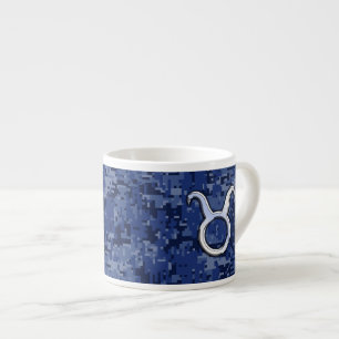 Modern Taurus Zodiac - signerad marin digital kame Espressomugg