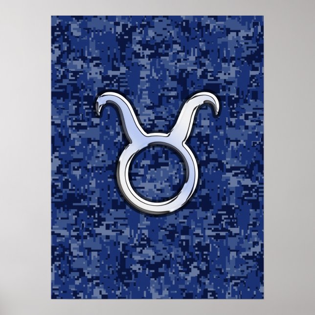 Modern Taurus Zodiac - signerad marin digital kame Poster (Framsidan)