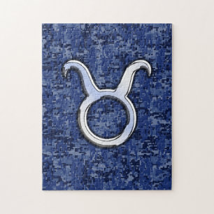 Modern Taurus Zodiac - signerad marin digital kame Pussel