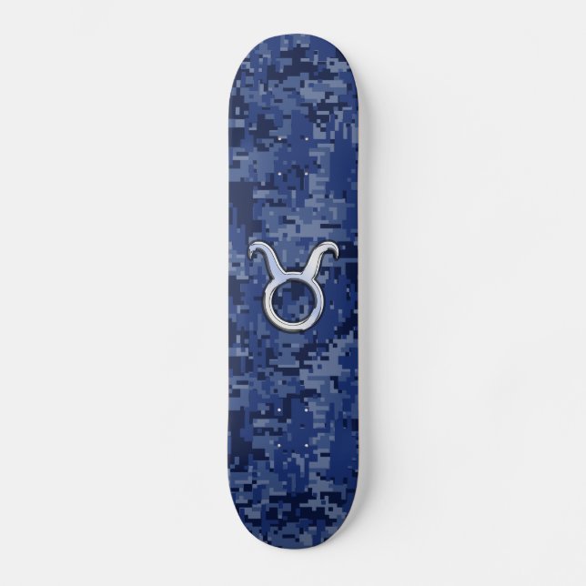 Modern Taurus Zodiac - signerad marin digital kame Skateboard Bräda 20 Cm (Framsida)