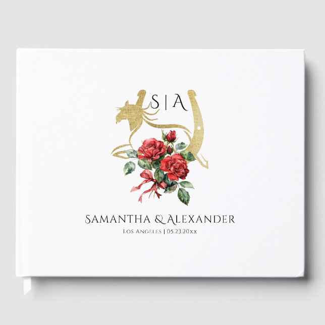 Modern Tävling Horse Derby & Drinks Party Equestri Gästböcker (Framsida)