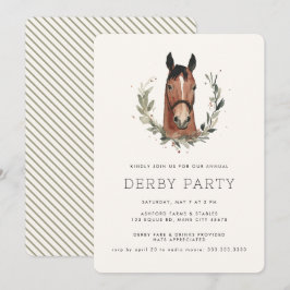 Modern Tävling Horse Derby Party Equestrian Inbjudningar