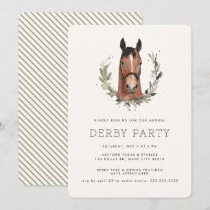 Modern Tävling Horse Derby Party Equestrian Inbjudningar