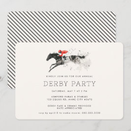 Modern Tävling Horse Derby Party Equestrian Inbjudningar