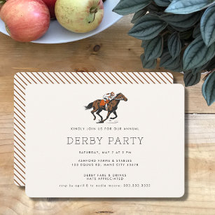 Modern Tävling Horse Derby Party Equestrian Inbjudningar