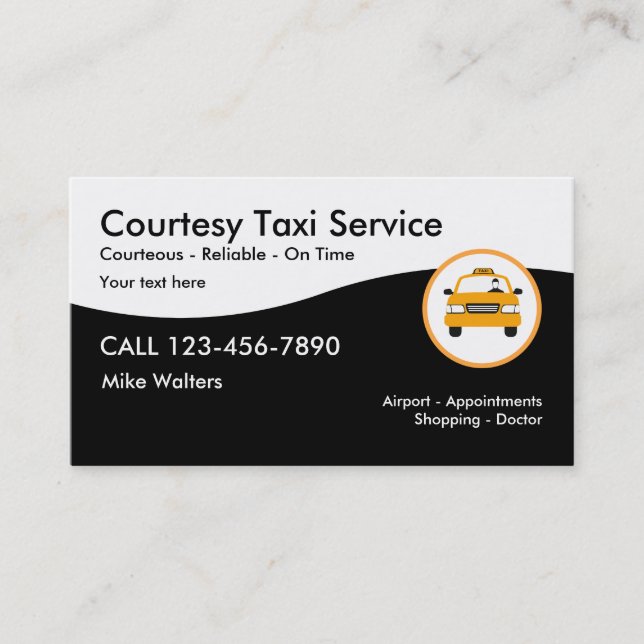 Modern Taxi Service Visitkort (Framsida)