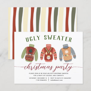 Modern tay Ugly Sweater jul Party Inbjudan Vykort